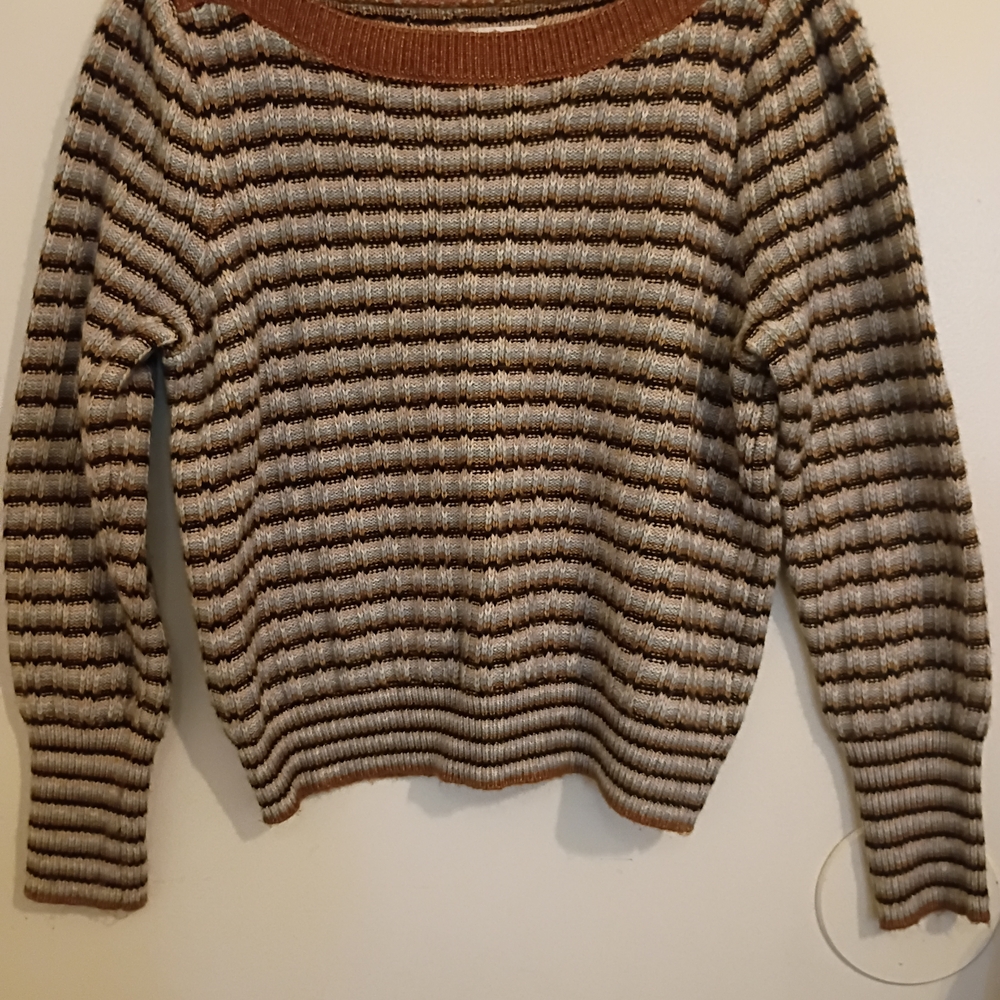 Striped Brown and Cream Women's Sweater